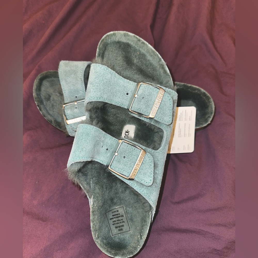 Birkenstock Arizona Shearling teal size 38